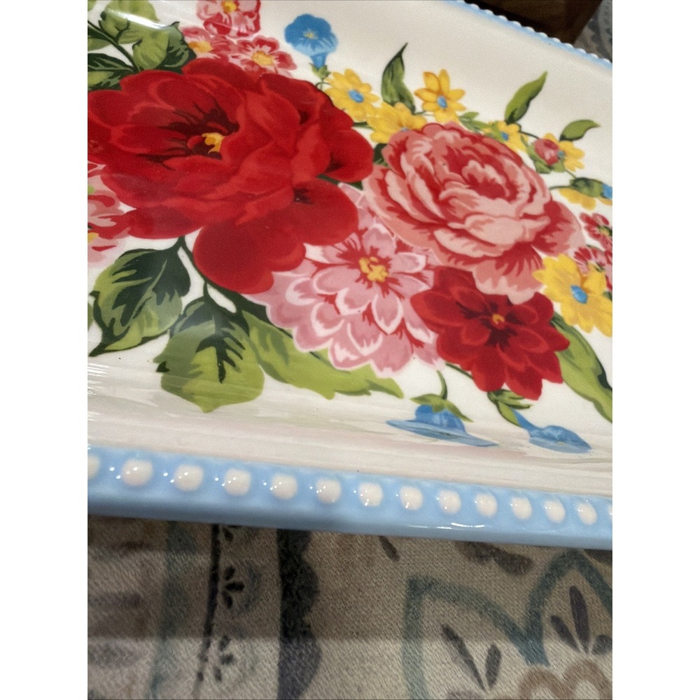 The Pioneer Woman Sweet Rose Narrow Platter, 14-inch New - Picture 4 of 6